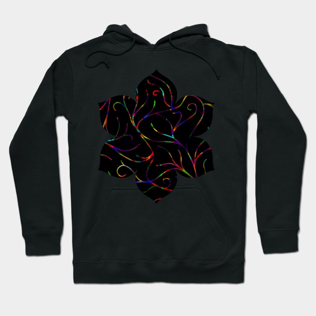 Black Velvet, Rainbow Vines Hoodie by StephOBrien